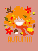 girl-autumn. print. illustration.