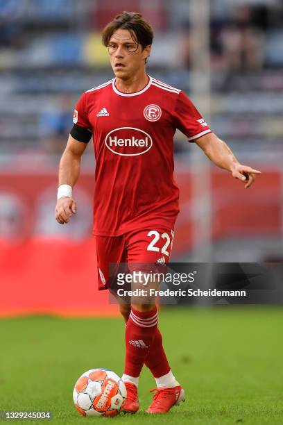Leonardo Koutris of Duesseldorf in action during the pre-season friendly between Fortuna Düsseldorf and OH Leuven on July 17, 2021 in Dusseldorf,...