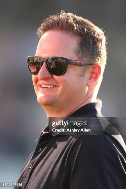 Former England batsman Robert Key during the Vitality T20 Blast match between Lancashire Lightning and Yorkshire Vikings at Emirates Old Trafford on...