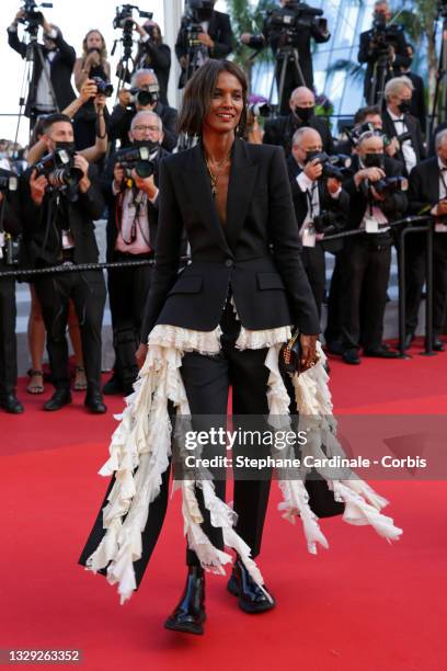 Liya Kebede attends the final screening of "OSS 117: From Africa With Love" and closing ceremony during the 74th annual Cannes Film Festival on July...