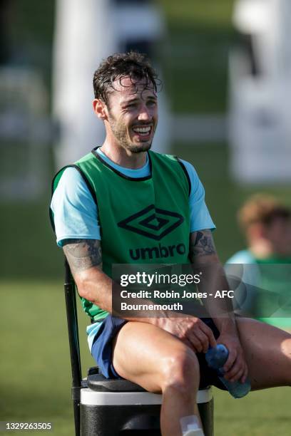 Adam Smith of Bournemouth during drinks break on day six of pre-season training at the La Quinta Football Fields, Marbella Football Centre on July...