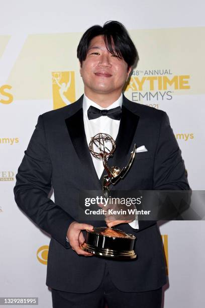 Zesung Kang, winner of Outstanding Individual Achievement in Animation - Storyboard, attends the winners walk for the 48th Annual Daytime Emmy Awards...