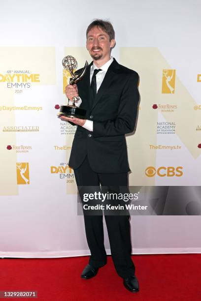 Karl Hadrika, winner of Outstanding Individual Achievement in Animation - Storyboard, attends the winners walk for the 48th Annual Daytime Emmy...