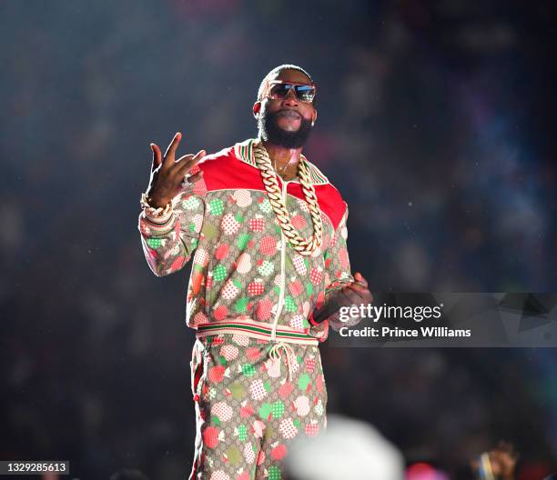 Gucci Mane attends Hot 107.9 Birthday Bash 25 at Center Parc Credit Union Stadium at Georgia State University on July 17, 2021 in Atlanta, Georgia.