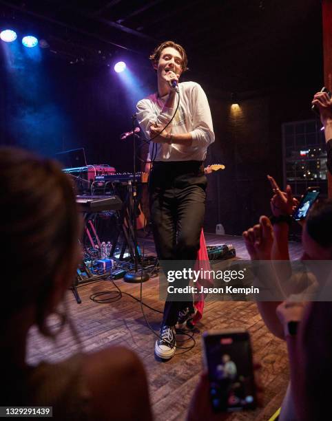 Singer & songwriter Greyson Chance performs at The High Watt on July 17, 2021 in Nashville, Tennessee.