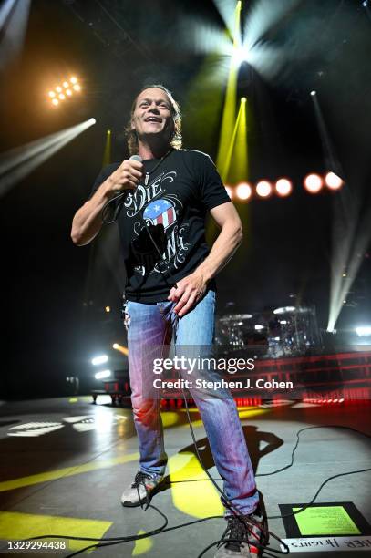 Brad Arnold of 3 Doors Down performs in front of a sold out crowd during the first night of "The Better Life 20th Anniversary Tour" at Rose Music...