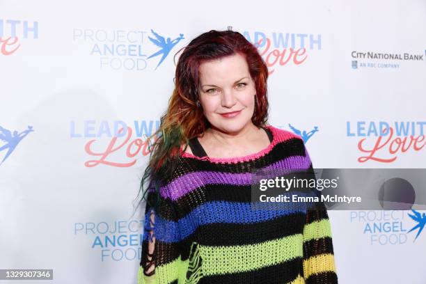 Pauley Perrette attends Project Angel Food “Lead With Love 2021” at KTLA 5 on July 17, 2021 in Los Angeles, California.