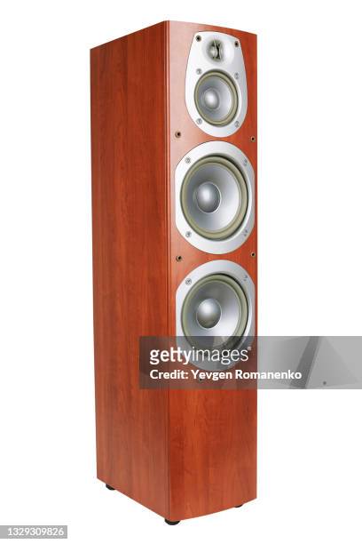 stereo speaker isolated on white background - voice amplifier stock pictures, royalty-free photos & images