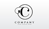 Initial C letter Black Color with White Background Logo Design vector Template. Creative Letter C Logo Design