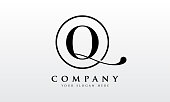 Initial Q letter Black Color with White Background Logo Design vector Template. Creative Letter Q Logo Design