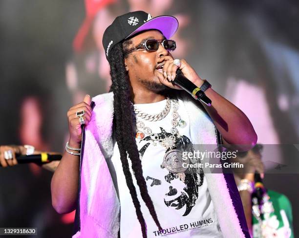 Takeoff of the Migos performs onstage during Hot 107.9 Birthday Bash 25 at Center Parc Credit Union Stadium at Georgia State University on July 17,...