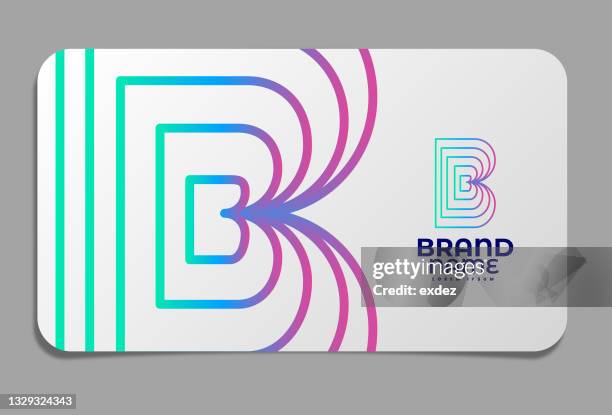 ilustraciones, imágenes clip art, dibujos animados e iconos de stock de logotipo de la letra b en la tarjeta de visita - letra b