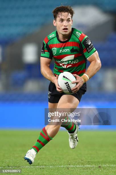 Cameron Murray of the Rabbitohs during the round 18 NRL match between the South Sydney Rabbitohs and the Canterbury Bulldogs at Cbus Super Stadium,...