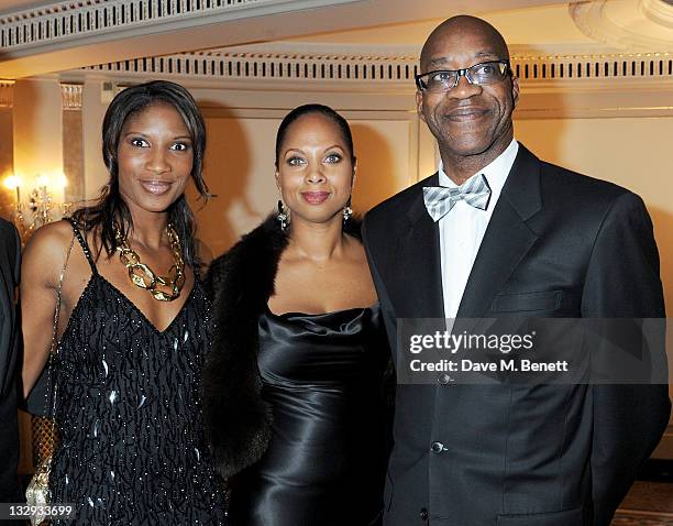 Denise Lewis, Michelle Moses and Ed Moses attend the Cartier Racing Awards 2011 at The Dorchester Hotel on November 15, 2011 in London, England.