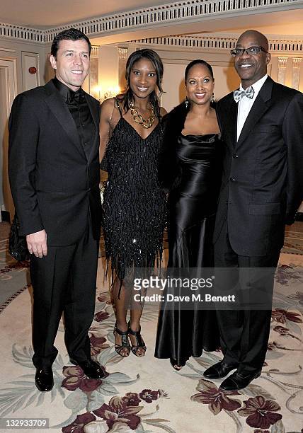 Steve Finan, Denise Lewis, Michelle Moses and Ed Moses attend the Cartier Racing Awards 2011 at The Dorchester Hotel on November 15, 2011 in London,...