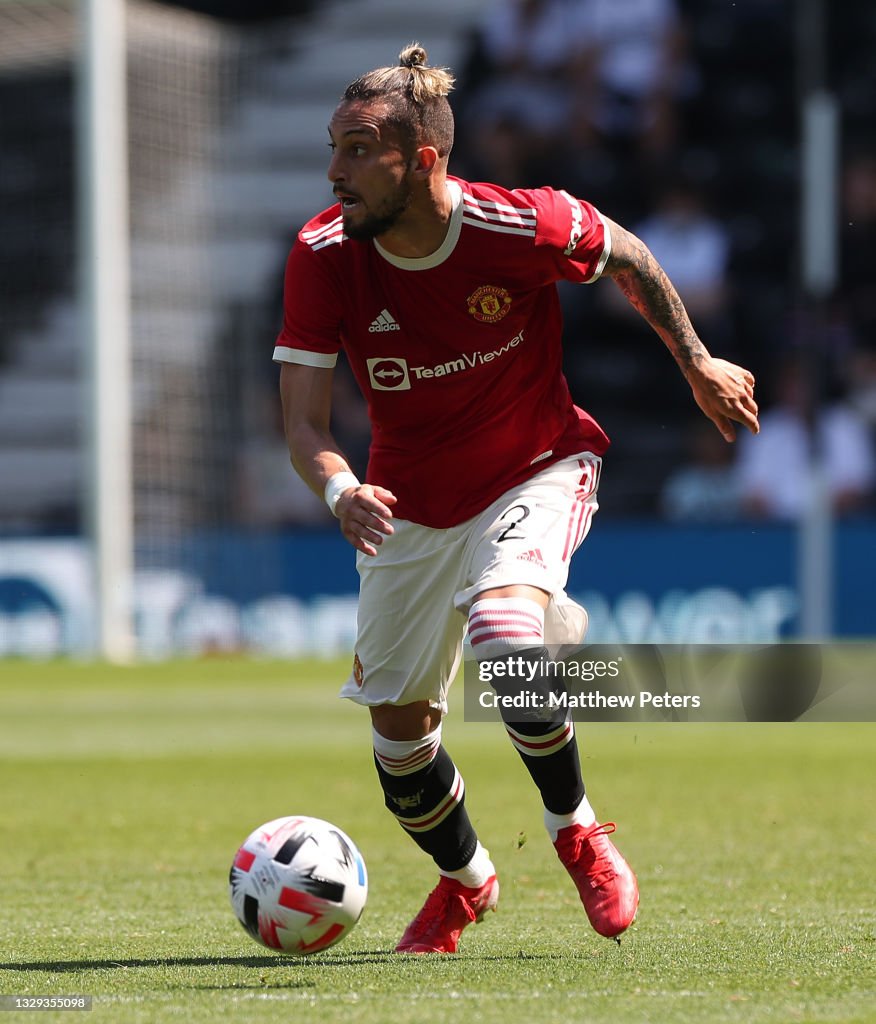 Alex Telles of Manchester United in action during the pre-season