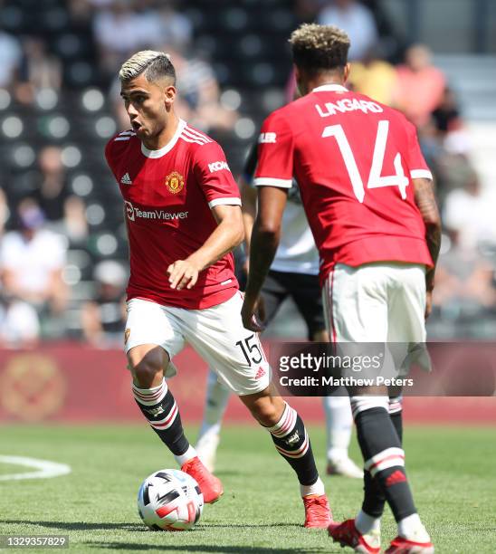 Andreas Pereira of Manchester United in action during the pre-season friendly match between Derby County and Manchester United at Pride Park on July...