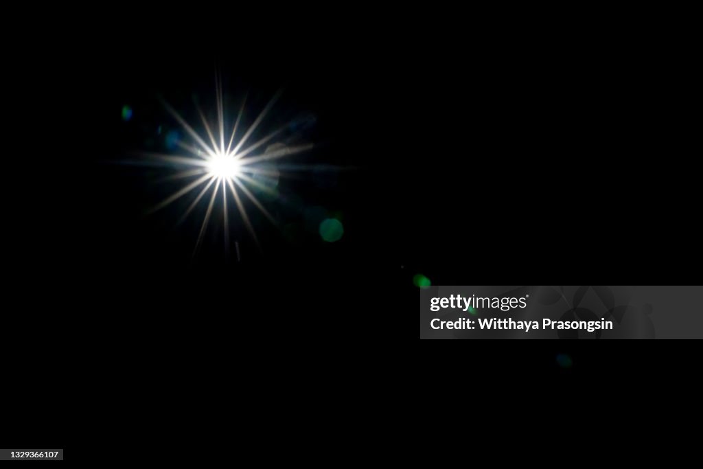 Light star on black background