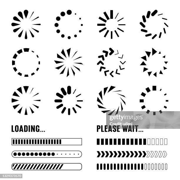 loading icon set - status icon stock illustrations