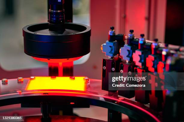 sensor scanning spare part at infrared light - industry sensor stock pictures, royalty-free photos & images