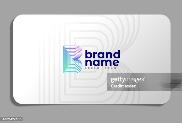 letter b logo on business card - letter b stock illustrations