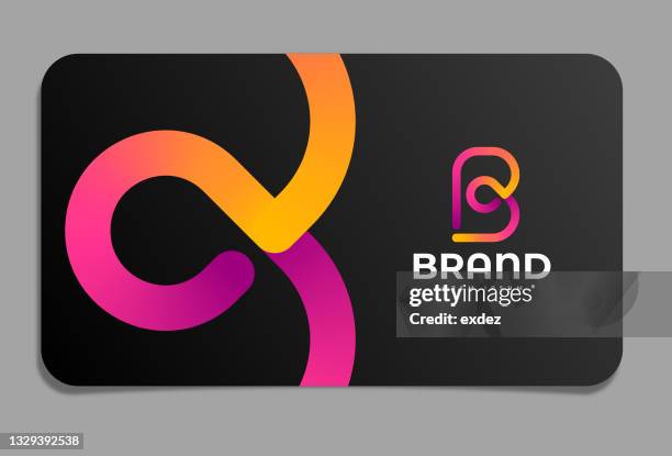 letter b logo on business card - letter b stock illustrations