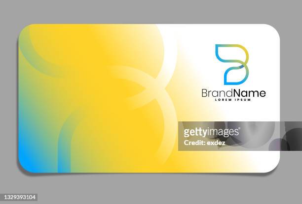 letter b logo on business card - letter b monogram stock illustrations