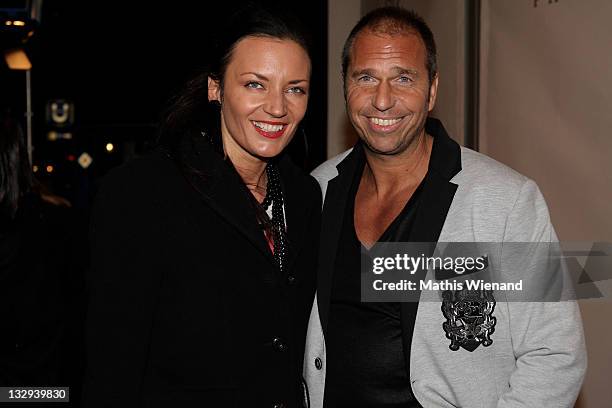 Mila Wiegand and Kai Ebel attend the Grand Store opening of 'Philipp Plein' on November 15, 2011 in Duesseldorf, Germany.