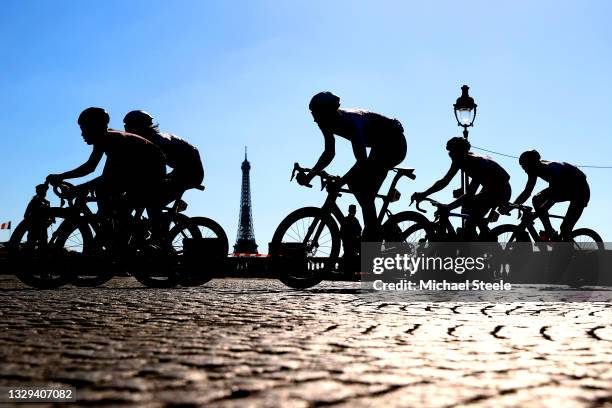 Cyril Barthe of France and Team B&B Hotels p/b KTM, Lukas Pöstlberger of Austria and Team BORA - Hansgrohe, Jorge Arcas of Spain and Movistar Team &...