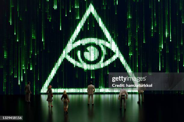 matrix: all seeing eye - illuminati stockfoto's en -beelden