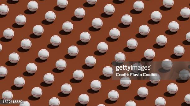 seamless pattern of baseball balls filling the frame - bola de basebol imagens e fotografias de stock