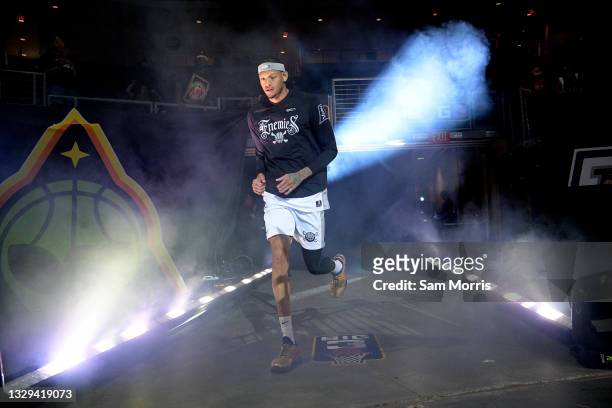 Isaiah Austin of Enemies runs on the court during player introductions before a game against Ghost Ballers during week two of the BIG3 at the Orleans...