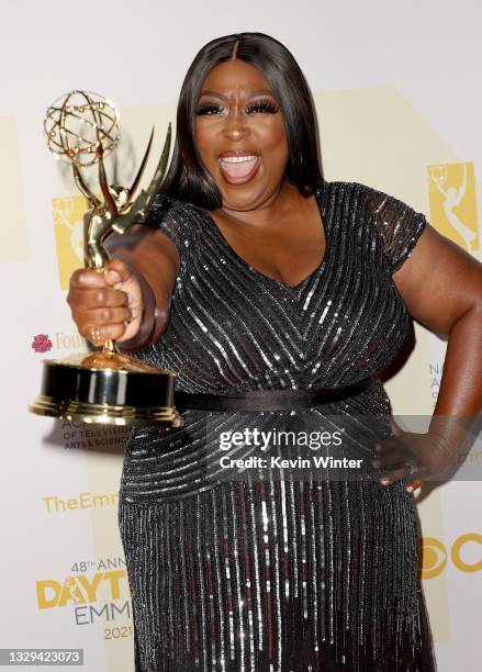 Host Loni Love attends the winners walk for the 48th Annual Daytime Emmy Awards for Lifestyle at Associated Television Int'l Studios on July 18, 2021...