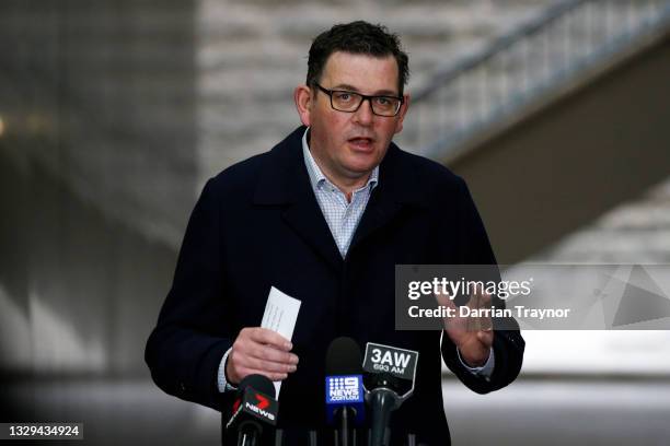 Victorian Premier Daniel Andrews announces that the Lockdown in Victoria will be extended while speaking to the media at the daily press conference...