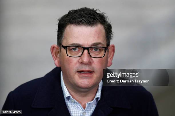 Victorian Premier Daniel Andrews announces that the Lockdown in Victoria will be extended while speaking to the media at the daily press conference...