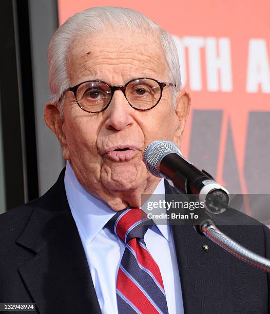 Producer Walter Mirisch attends "West Side Story: 50th anniversary" hand & footprint ceremony at Grauman's Chinese Theatre at Grauman's Chinese...