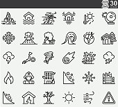 Natural Disaster , disease , flood  Line Icons