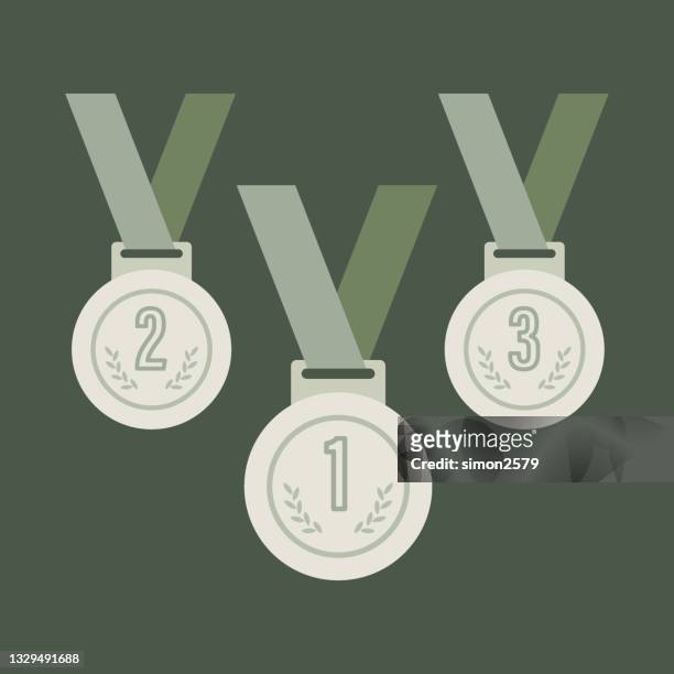 gold, silver and bronze winner medals - bronce stock illustrations