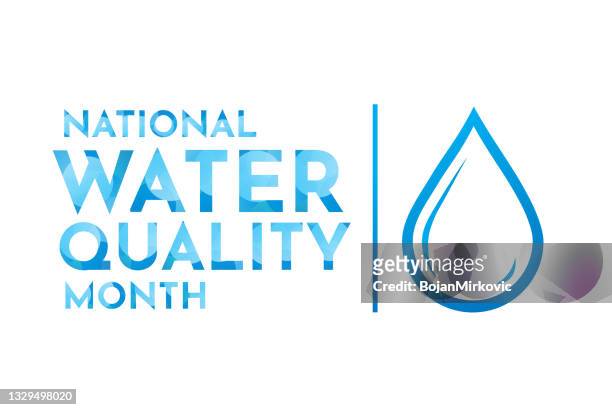 national water quality month, august. vector - august background stock illustrations