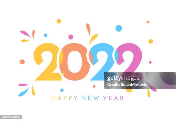 2022 new year card. vector - new year cartoon stock illustrations
