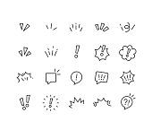 Surprise, Attention and Inspiration Icons - Classic Line Series