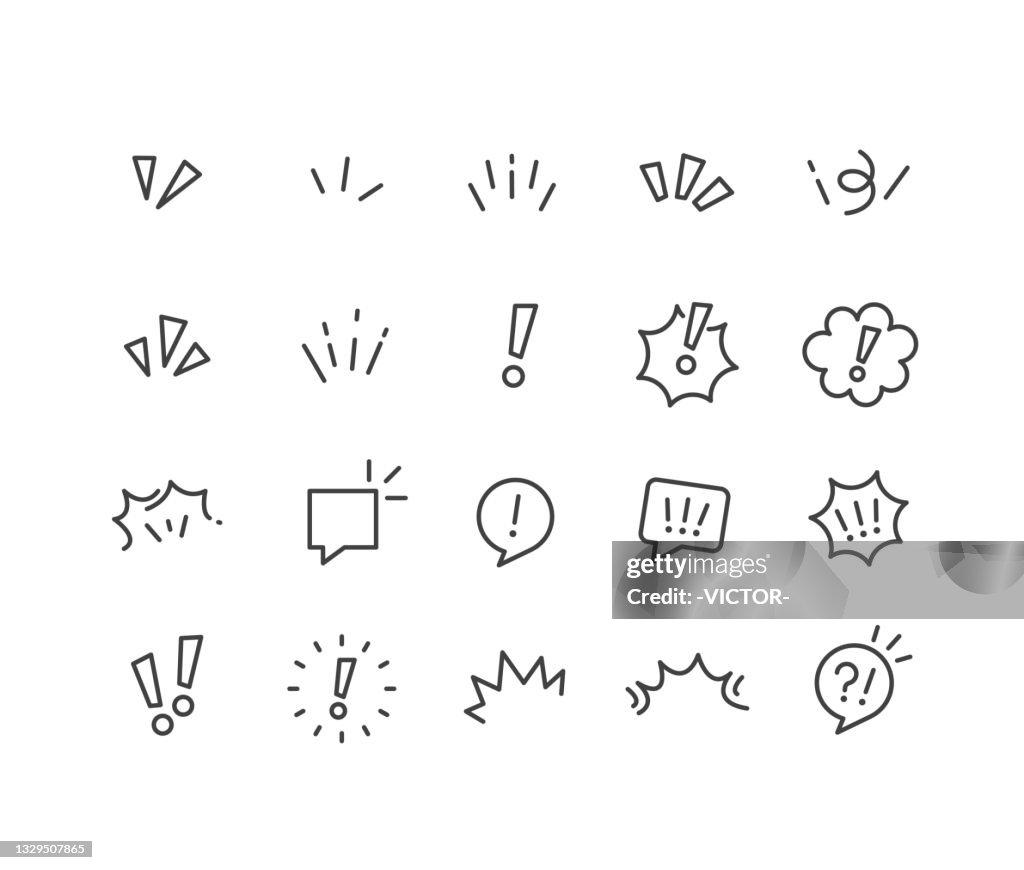 Surprise, Attention and Inspiration Icons - Classic Line Series