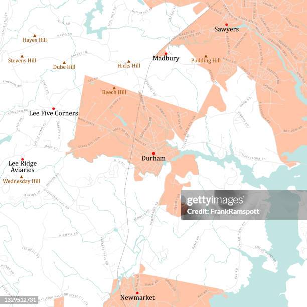 nh strafford durham vector road map - durham new hampshire stock illustrations