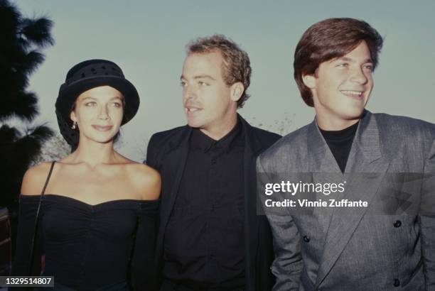 American actress Justine Bateman, American singer and actor Leif Garrett, and American actor Jason Bateman attend the 5th Annual MTV Video Music...