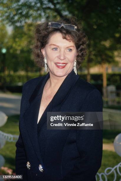 American actress Majel Barrett , with her glasses on her head, attends a screening of 'All Good Things' held at the Paramount Theater in Los Angeles,...