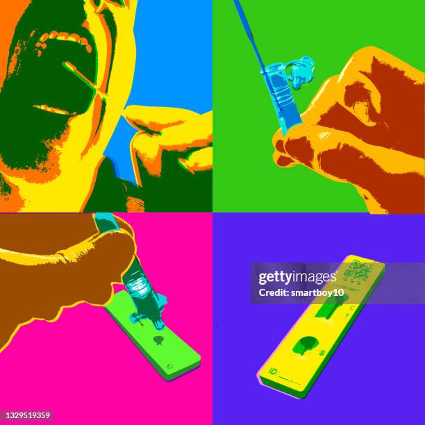 home testing kit for coronavirus - nhs stock illustrations