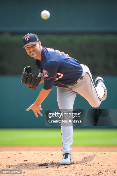 Happ of the Minnesota Twins delivers a pitch against the Detroit Tigers at Comerica Park on July 18, 2021 in Detroit, Michigan.