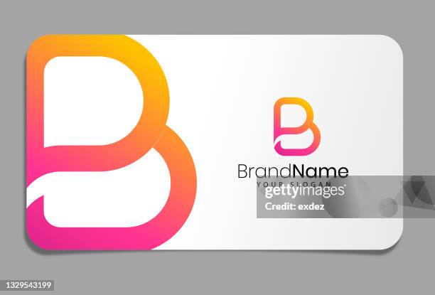 illustrations, cliparts, dessins animés et icônes de logo de la lettre b sur la carte de visite - lettre majuscule