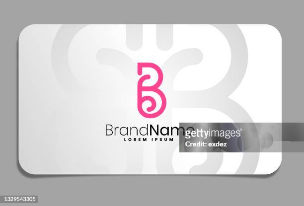 letter b logo on business card - b stock illustrations
