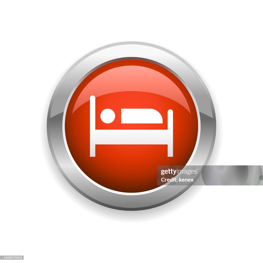 Travel Bed and Sleeping Glossy Icon